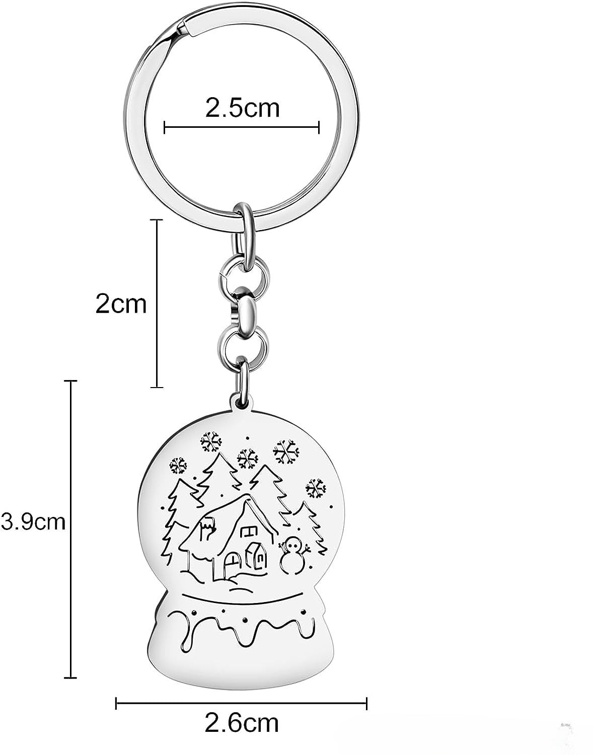 Wholesale Crystal Ball Stainless Steel Christmas Keychain